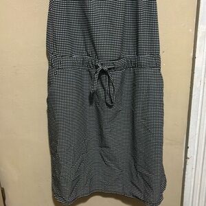 Black and white squares, romper skirt with two pockets and stretchy